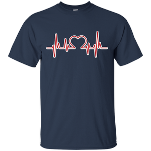 heartbeat, valentine day T-Shirt - Navy / S- Short Sleeve -TeeEver.com